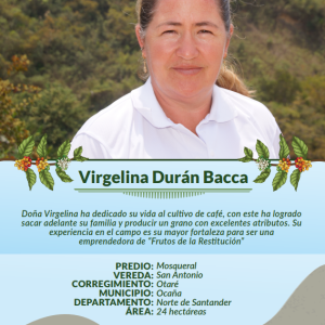 Café Don Antón - Mujeres Caficulturas - Virgelina Duran Bacca